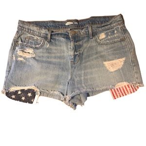 Women’s Old Navy American Flag Distressed Jean Shorts